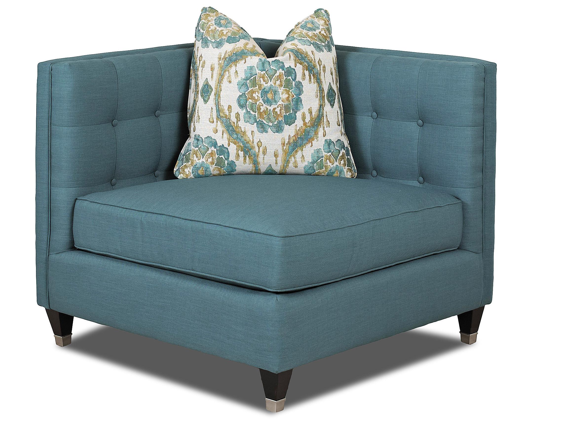 Klaussner Celeste Contemporary Corner Chair with Tufting Value City